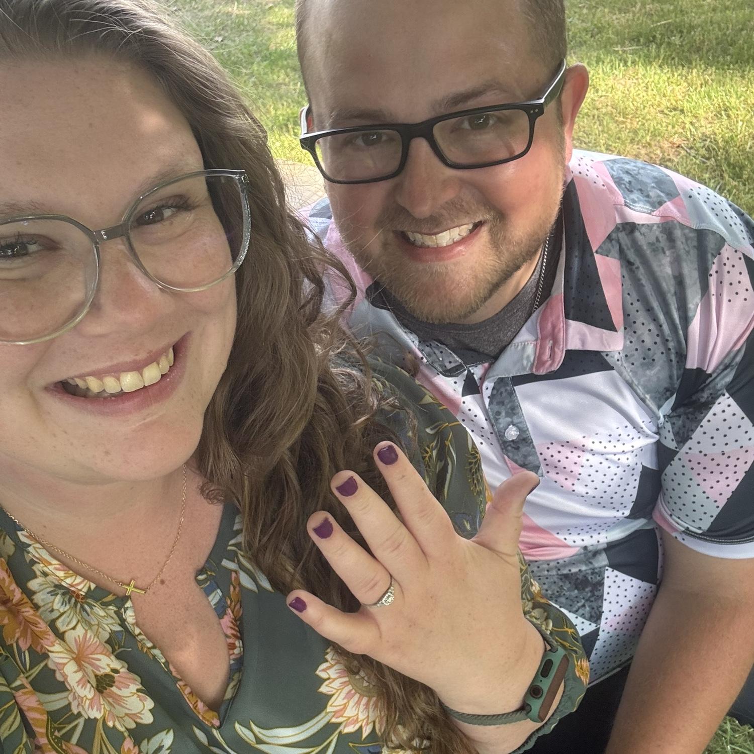 Selfie fresh after our engagement ❤️