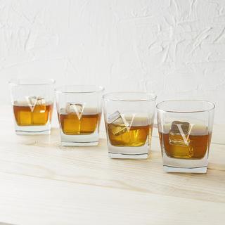 Personalized Rocks Glass, Set of 4