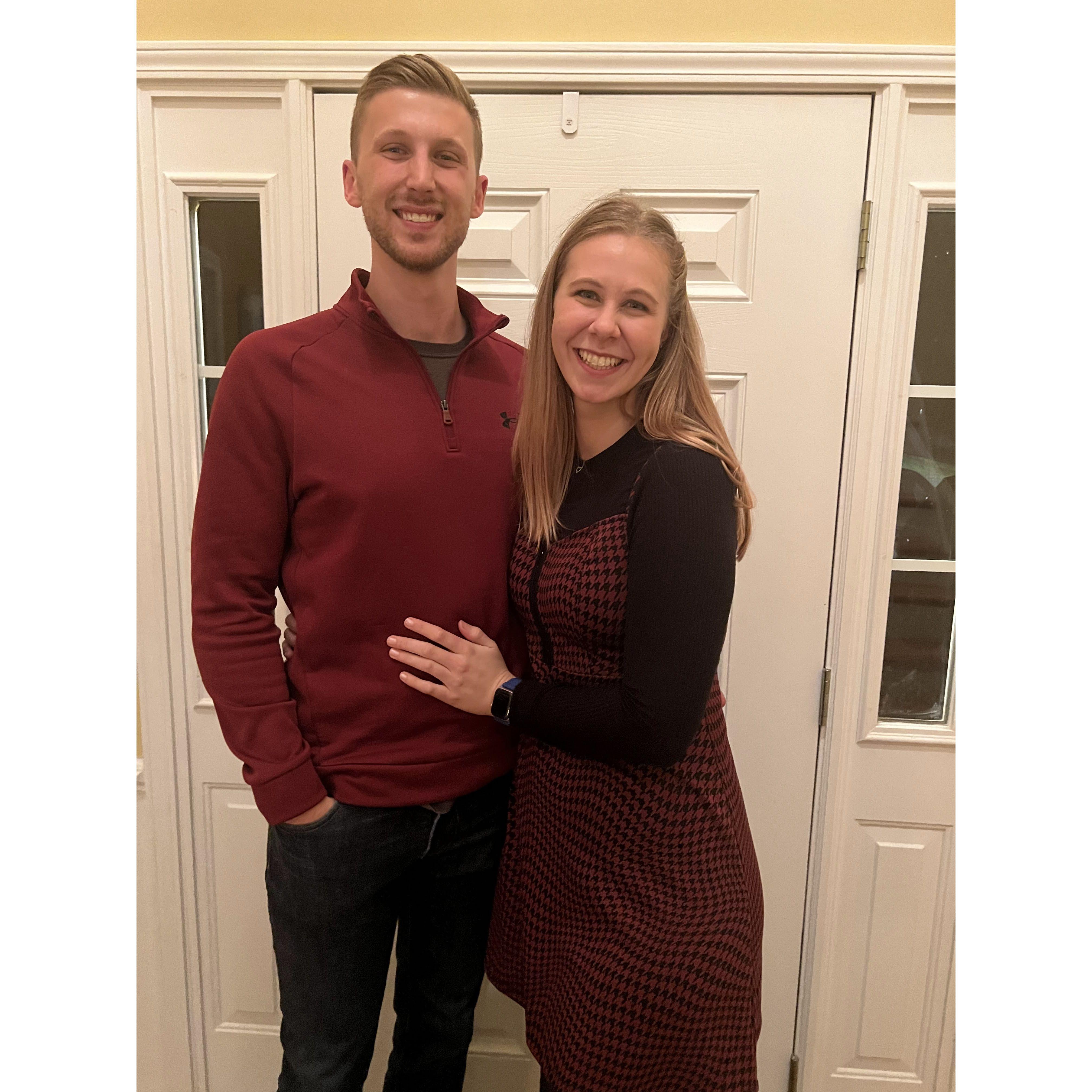 We're always showing up to places matching. This was our matching outfit from Friendsgiving 2023.