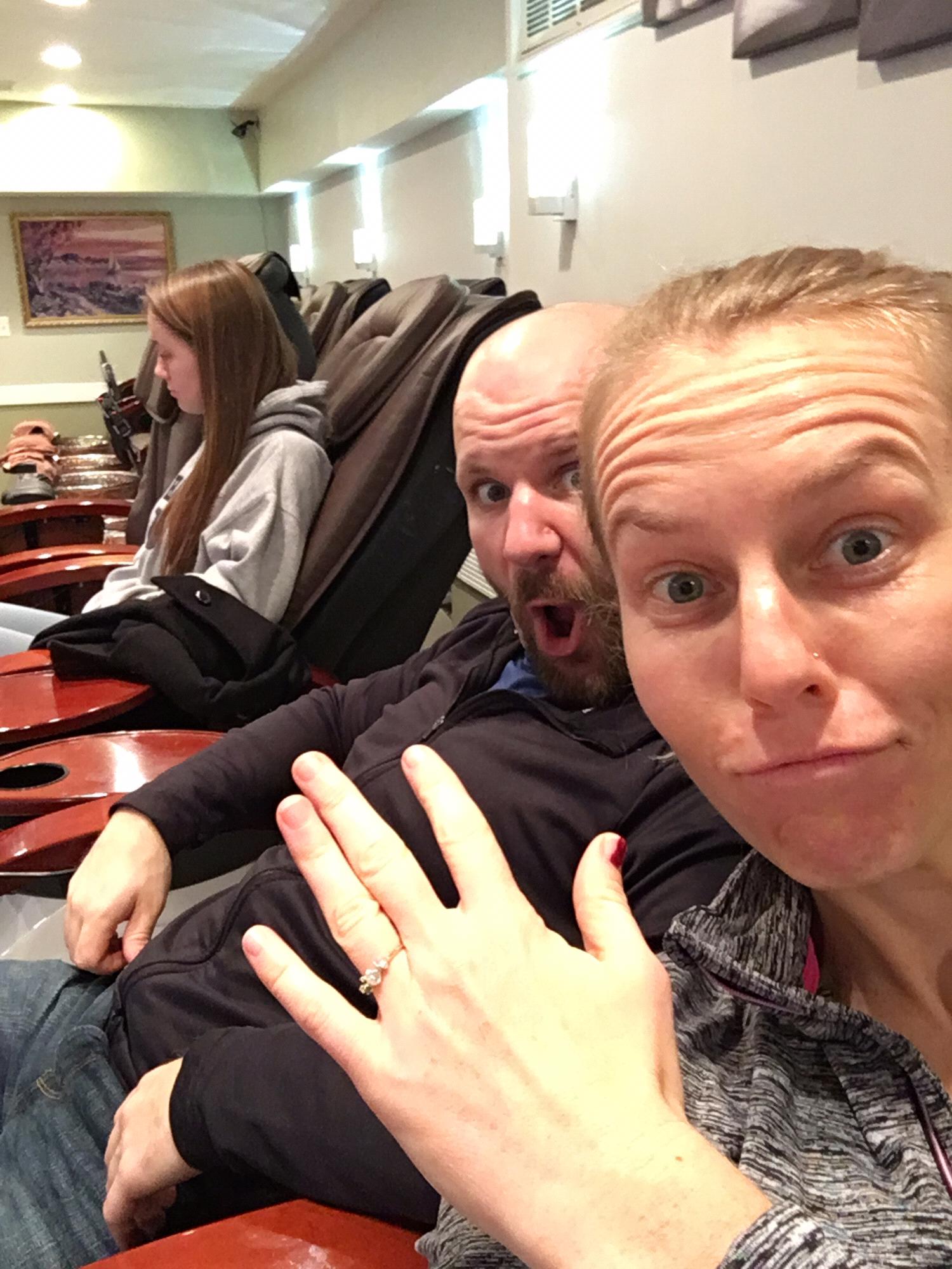 Pedicures for two during our engagement weekend