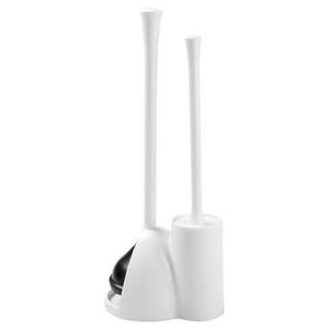 Una Slim Toilet Bowl Brush And Holder Set White - InterDesign®