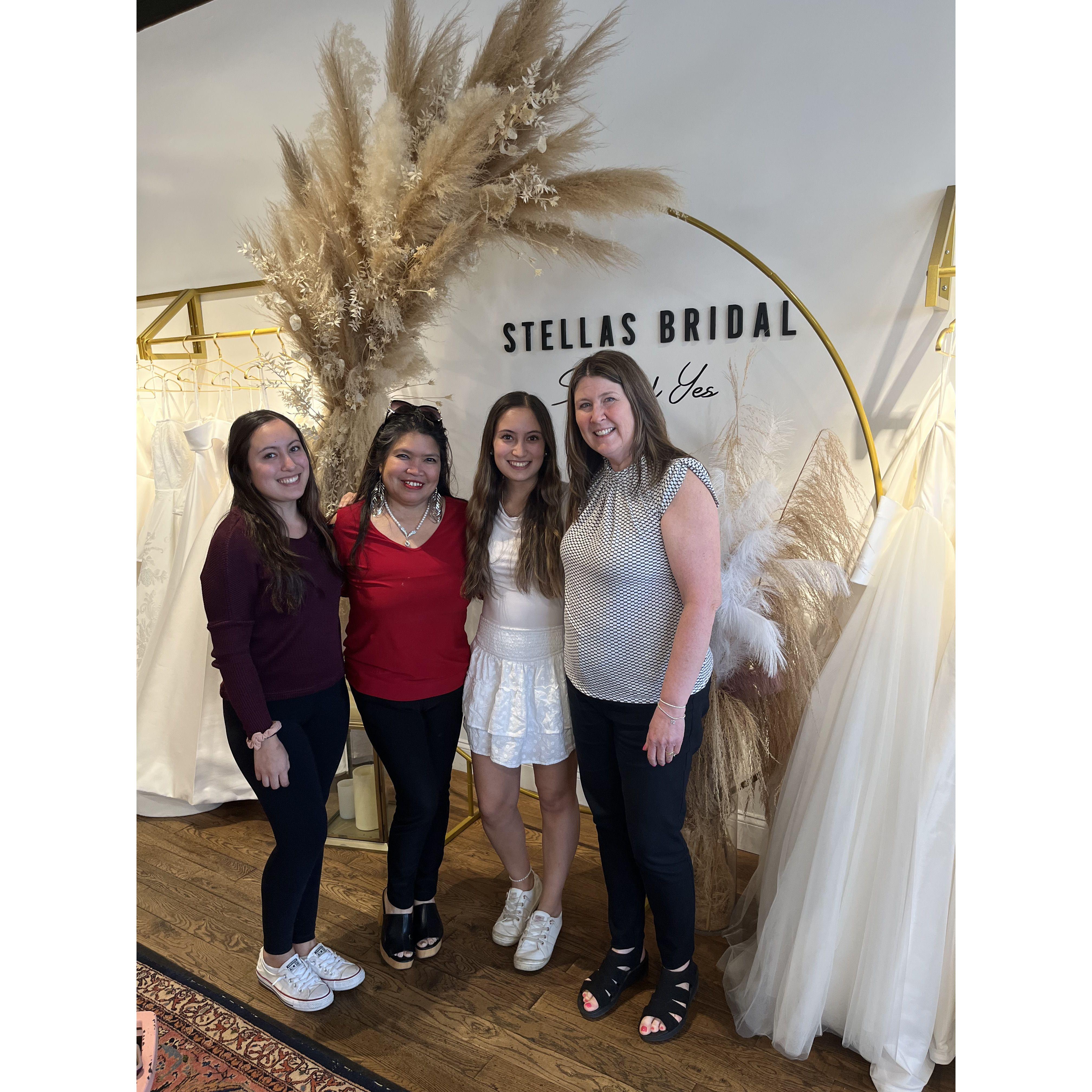 The day Christina found her dream dress with MOB, MOG, and MOH.
