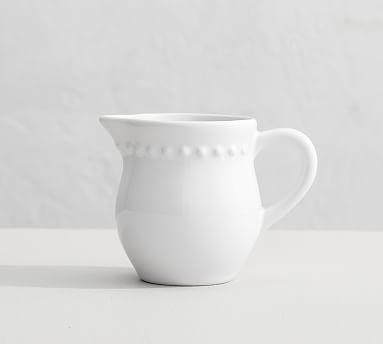 Emma Beaded Stoneware Creamer - White