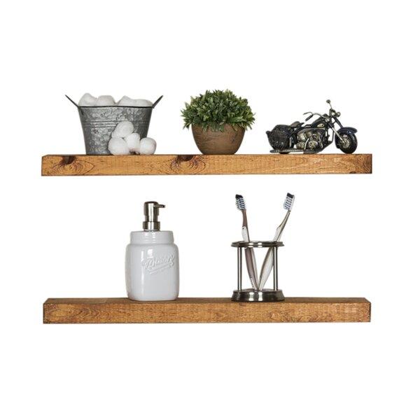 36" W x 5.8" D Walnut Evonne Wall Shelf (Set of 2)