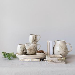 Debossed Oval Stoneware Platter