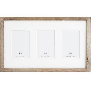 Wood Gallery 3-Opening Frame, 4x6 - Gray