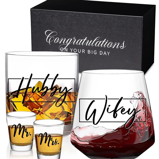 Wedding Gifts for Newlywed 2025, Unique Engagement Wedding Gifts for Newlywed Mr and Mrs Him and Her, Novel Couple Wishes for Couples