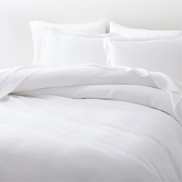 White Natural Hemp Full/Queen Duvet Cover