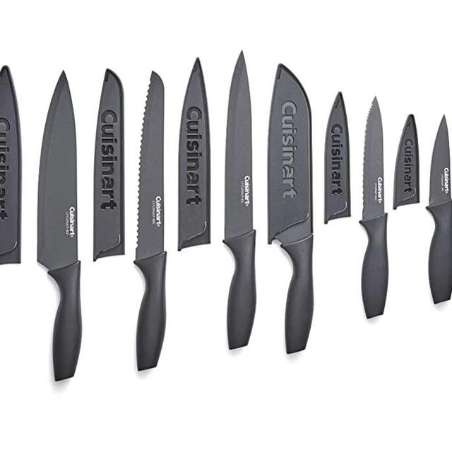 Cuisinart Advantage Color Collection 12-Piece Knife Set with Blade Guards, Matte Black (Matte Black)