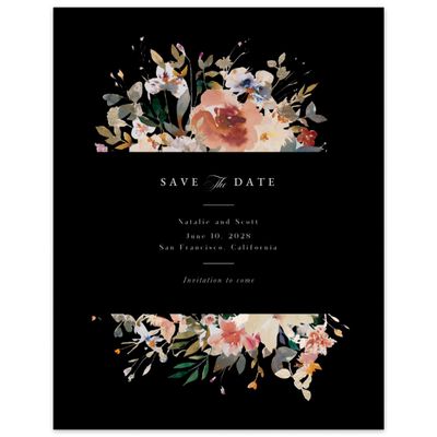 Black Wedding Digital Save the Date - Fenella Portrait