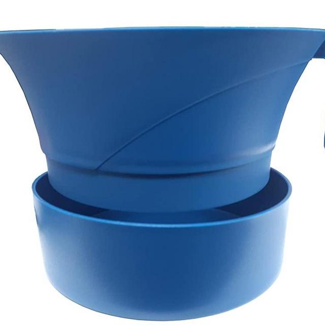PaperlessKitchen Meat Strainer Heat Resistant Plastic Ground Beef Grease Easy Colander - Serves Up to 3lbs of Meat, Pasta, Vegetables & Jellies - 3 Pcs Set (Blue)