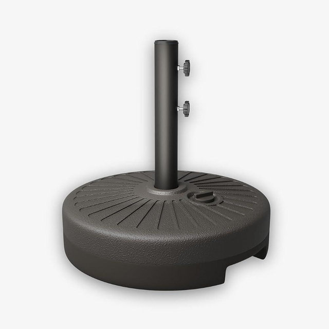 Patio Kingdom 22L Water Filled Patio Umbrella Base Heavy Duty HDPE Outdoor Umbrella Stand with Dual Locking Knobs, Weather Resistant Holder for 6-10FT Umbrellas, Black