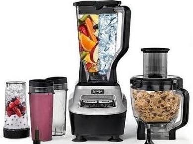 Ninja Mega Kitchen System (BL770) Blender/Food Processor with 1500W Auto-iQ Base, 72oz Pitcher, 64oz Processor Bowl, (2) 16oz Cup for Smoothies, Dough & More