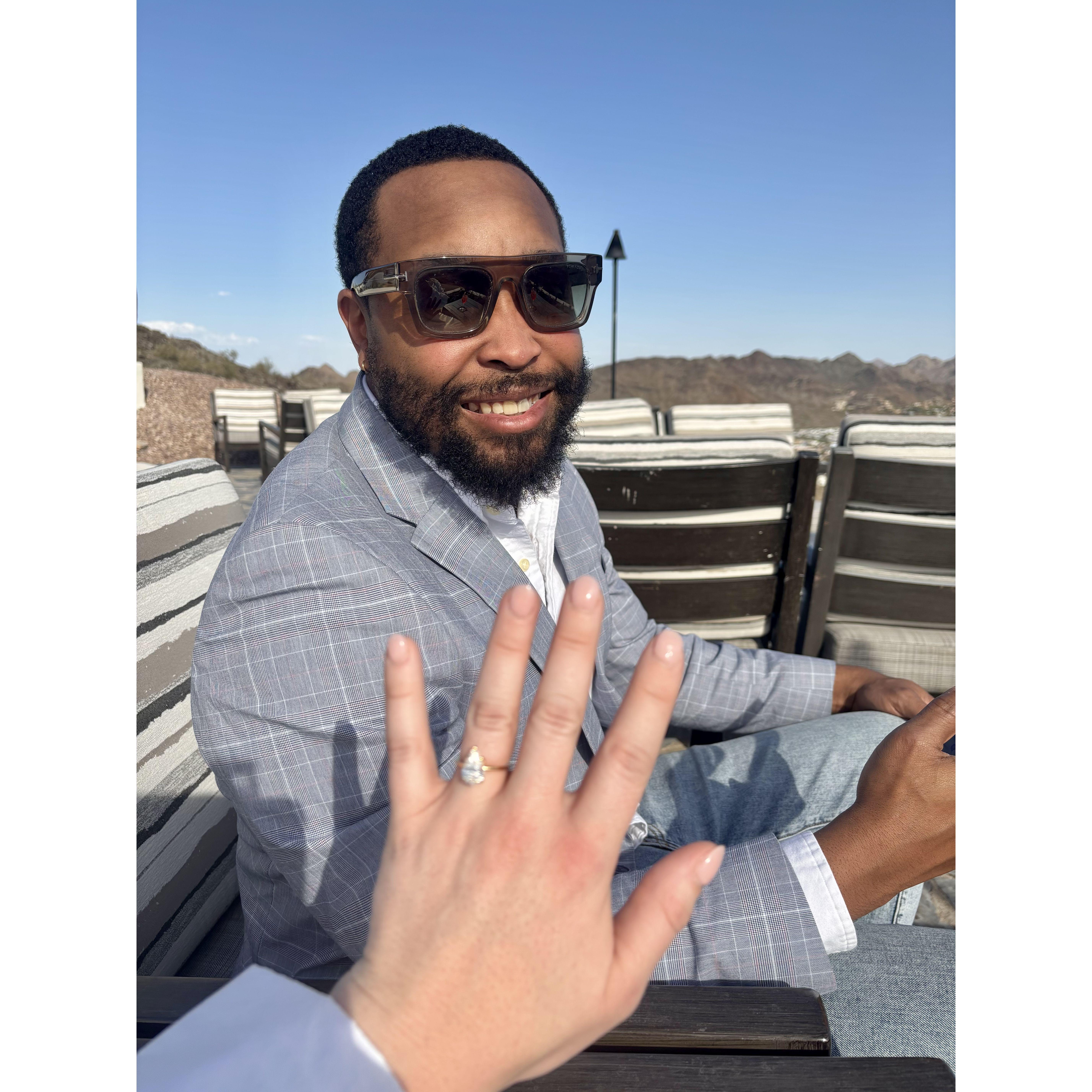 He breathed a sigh of relief after all the planning and logistics that went into the proposal. He did an amazing job making it a beautifully special moment