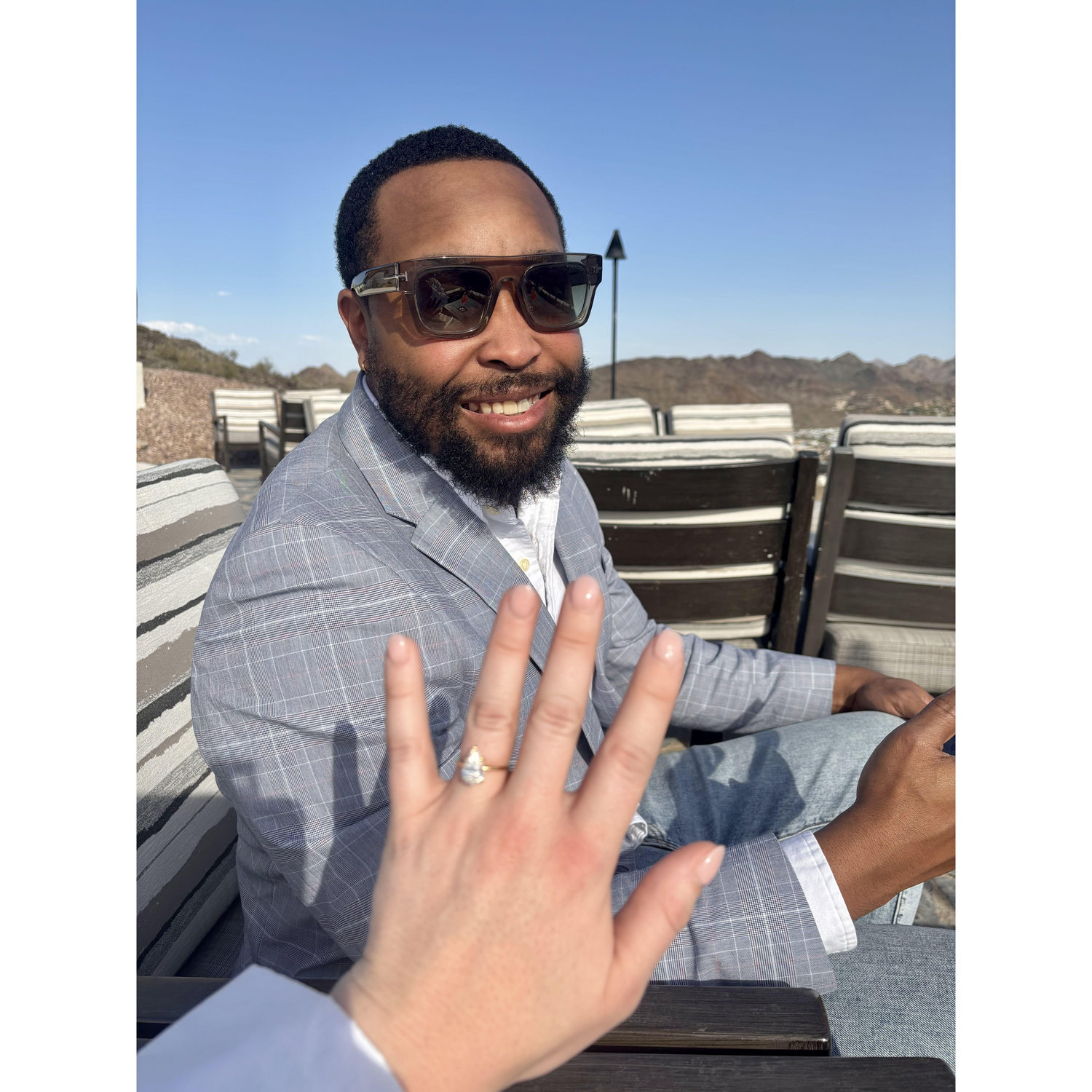 He breathed a sigh of relief after all the planning and logistics that went into the proposal. He did an amazing job making it a beautifully special moment