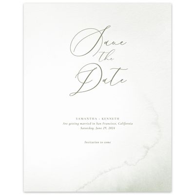 Pale Sage, Green Wedding Digital Save the Date - Elting Portrait