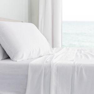 Classic White King Bamboo Bed Sheet Set
