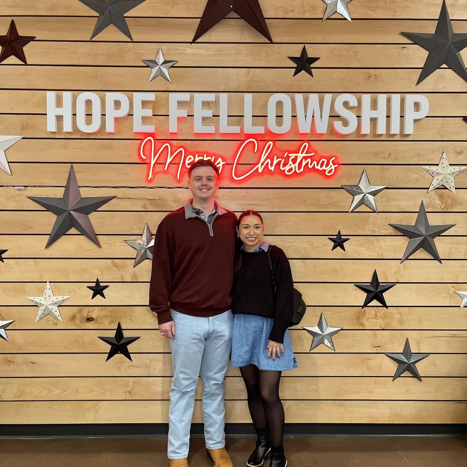 Our first Christmas service. We have loved getting plugged into a church together and growing our faith as a couple.