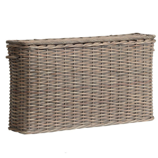 Aubrey Woven Oversized Lidded Basket, Gray