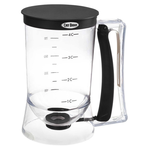 Chef Buddy 4-Cup Pancake Batter Dispenser, Black