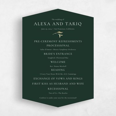 Green Diamond Wedding Program - Somerset
