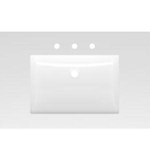 Project Source 49-in x 22-in White Cultured Marble Single Sink Widespread Faucet Mount Bathroom Vanity Top
