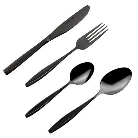 24-Piece Black Silverware