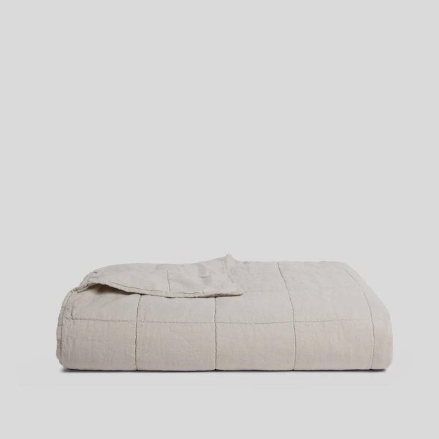 Linen Box Quilt (Bone) Cal King/King