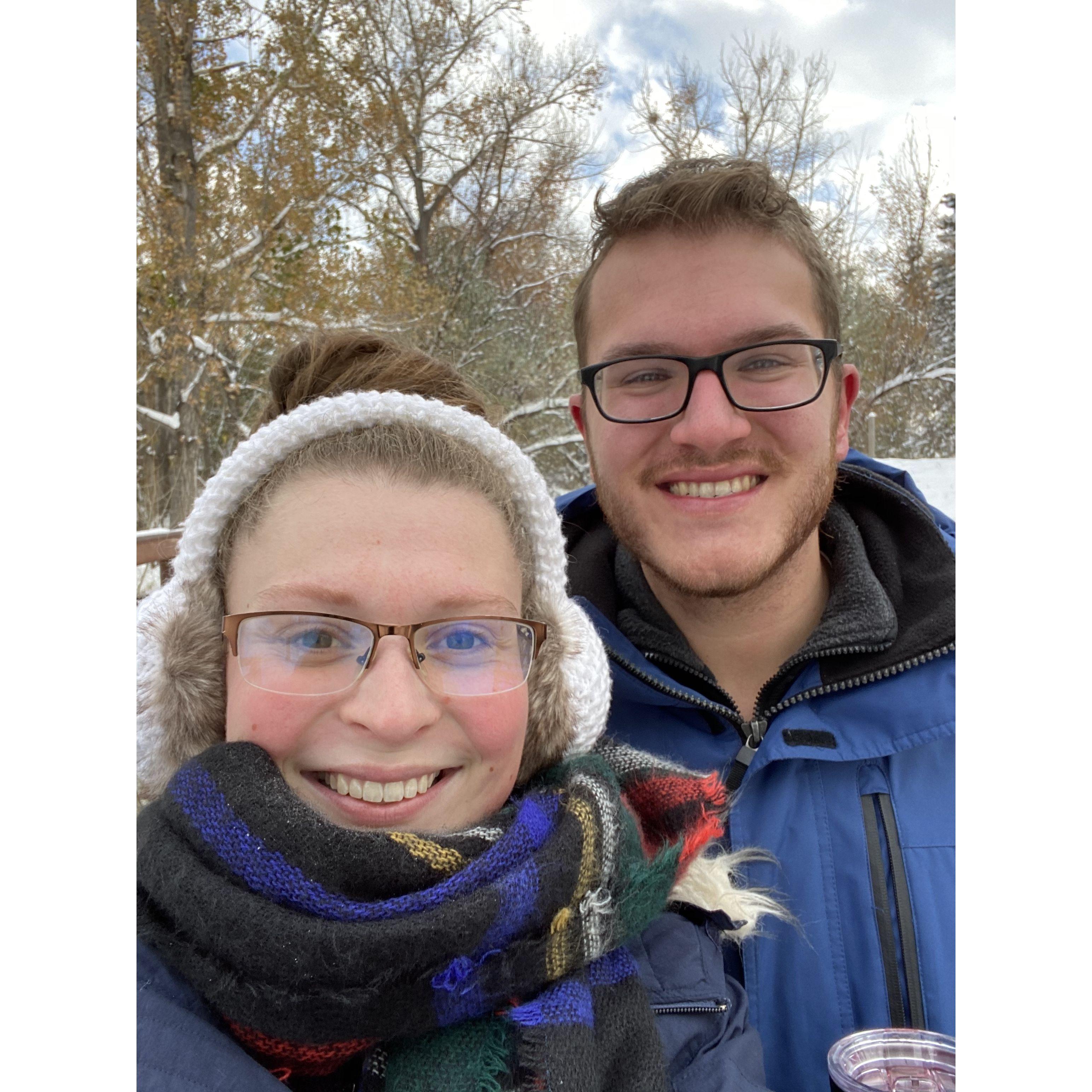October 26th, 2020: Snowy walk near our apartment in Fort Collins, CO