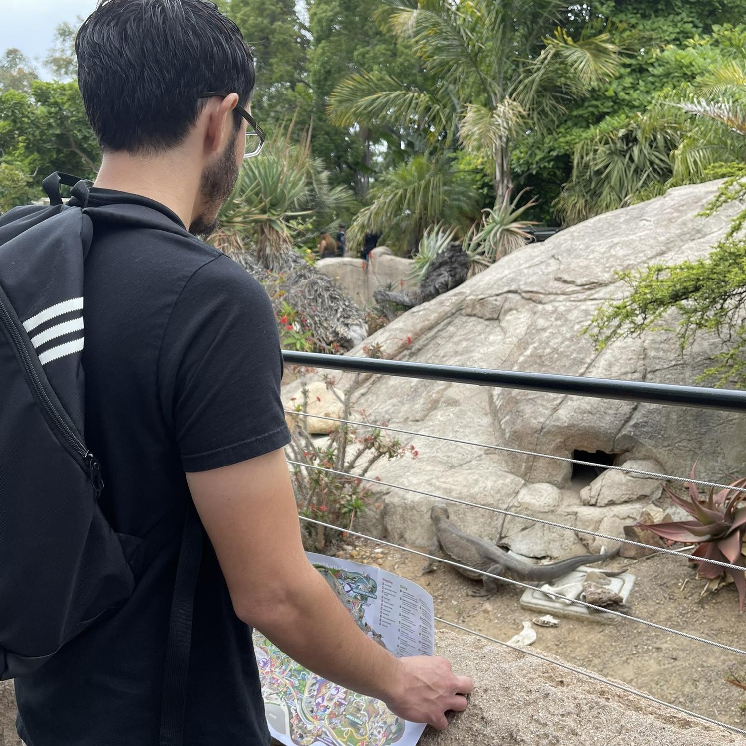 If you look closely you can see a HUGE Iguana. Oscar is a HUGE lizard/ reptile lover and an animal lover overall!
