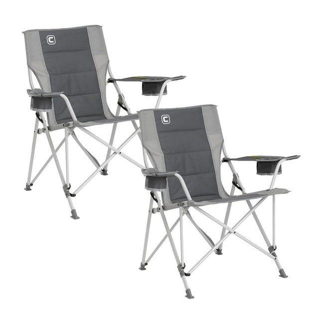 CORE Extra Large Tension Chair | Foldable Chair with Cupholders for Indoor Home or Outdoor Camping | Perfect for Concert Seat, Sports, Beach, Travel & Picnic