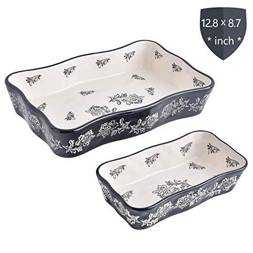Wisenvoy Bakeware Baking Set Ceramic Baking Dish Baking Pans Stoneware Bakeware Lasagna Pan 2-pcs Casserole Dish