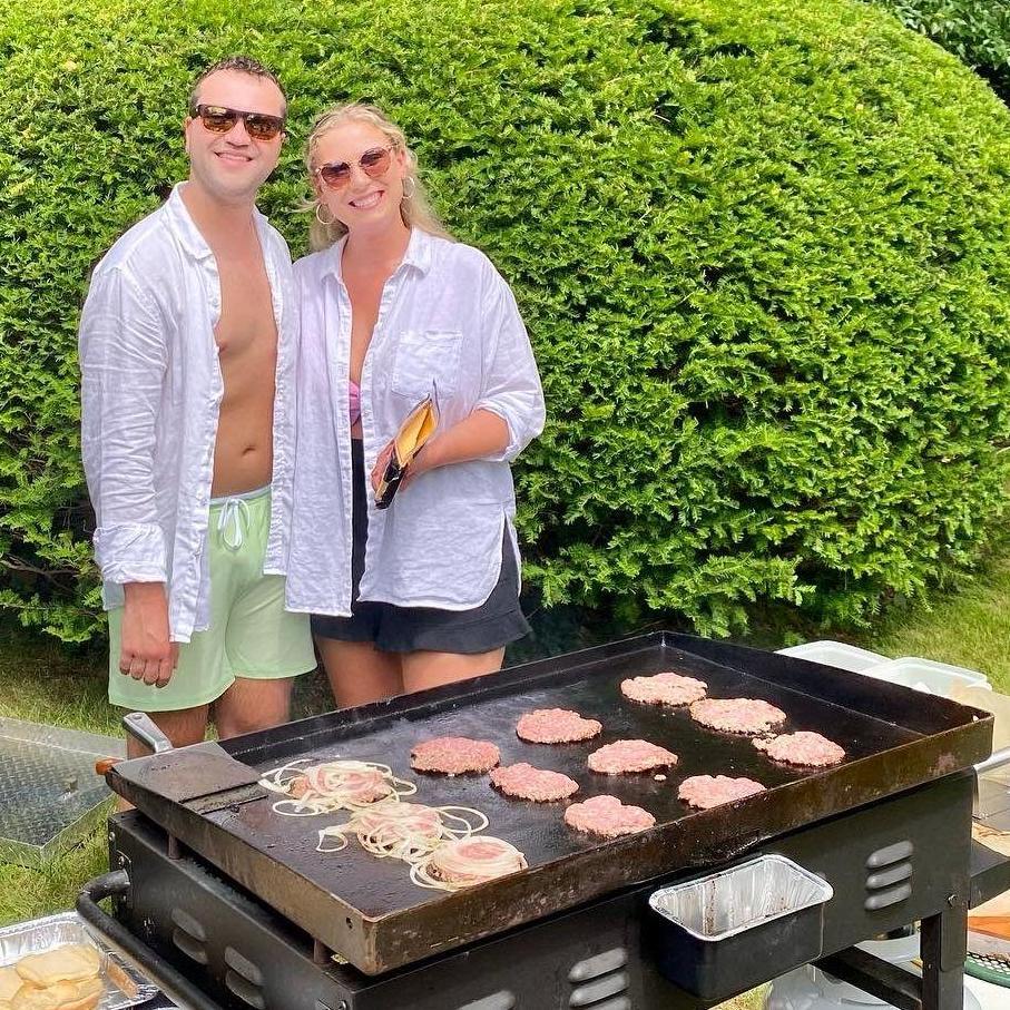 Making Luke's famous smash burgers together