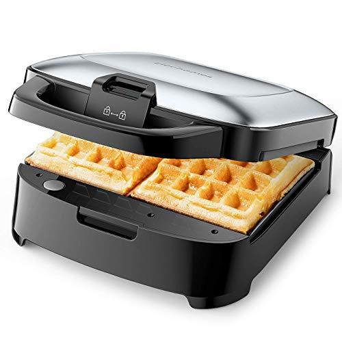 Elechomes Belgian Waffle Maker with Removable Plates, Non-Stick, 2-Slices, Cord-Storage, Easy to Use and Clean, Premium Stainless Steel