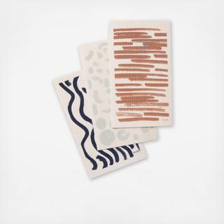 Brush 3-Piece Dish Cloth Set