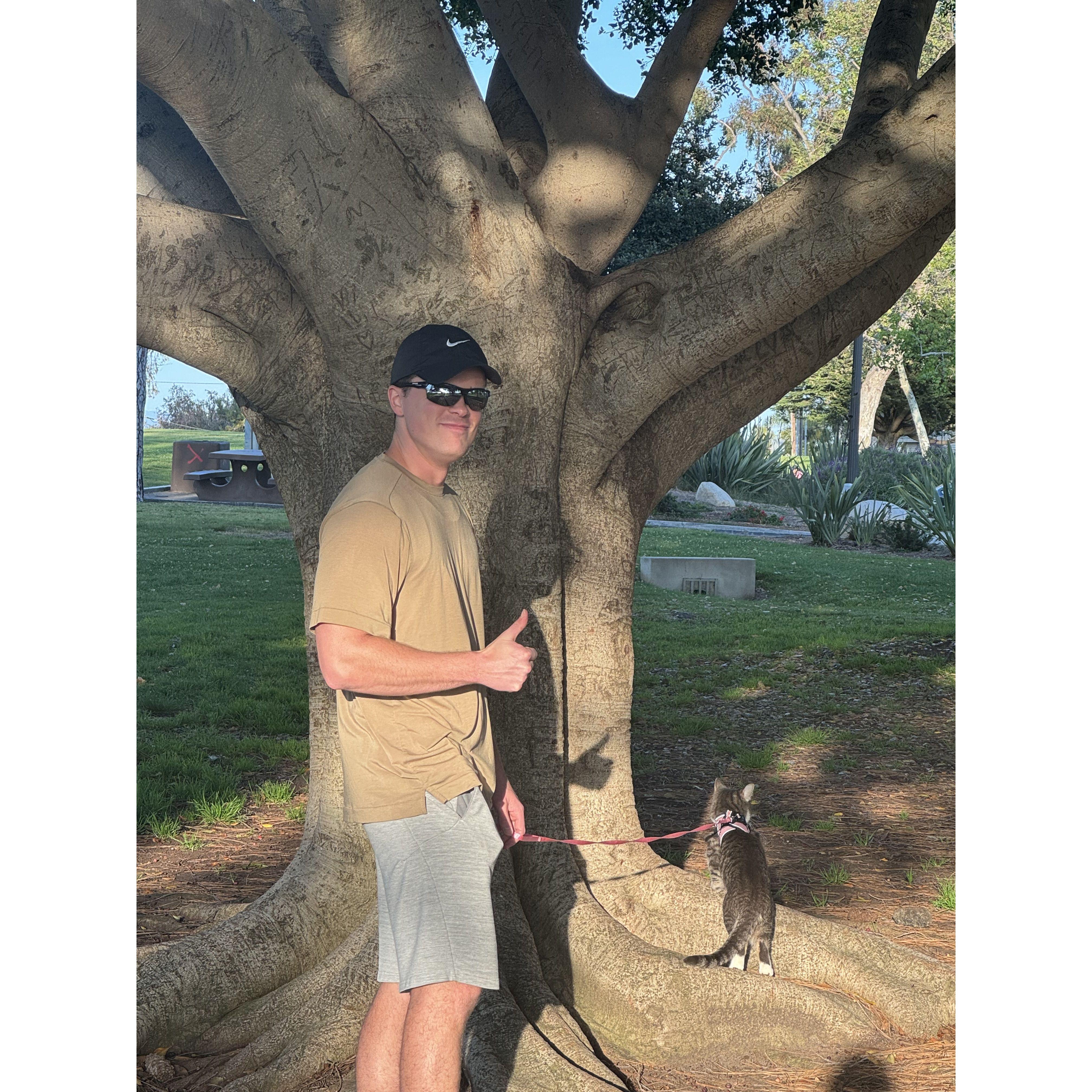 April 2025 - Luna getting some outdoor time with her dad!