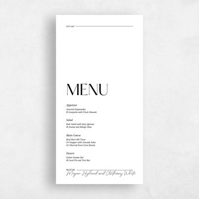White Wedding Menu - Vitoria