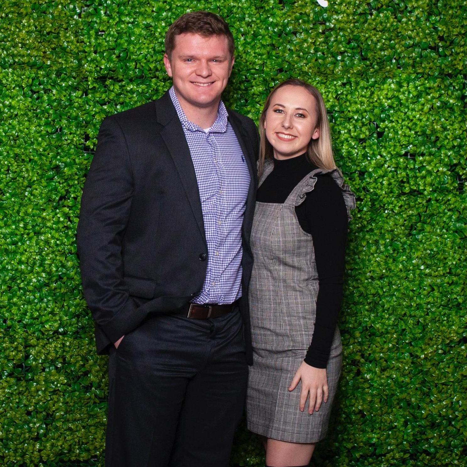 Hunter and Sarah at Hunter's work Christmas party.