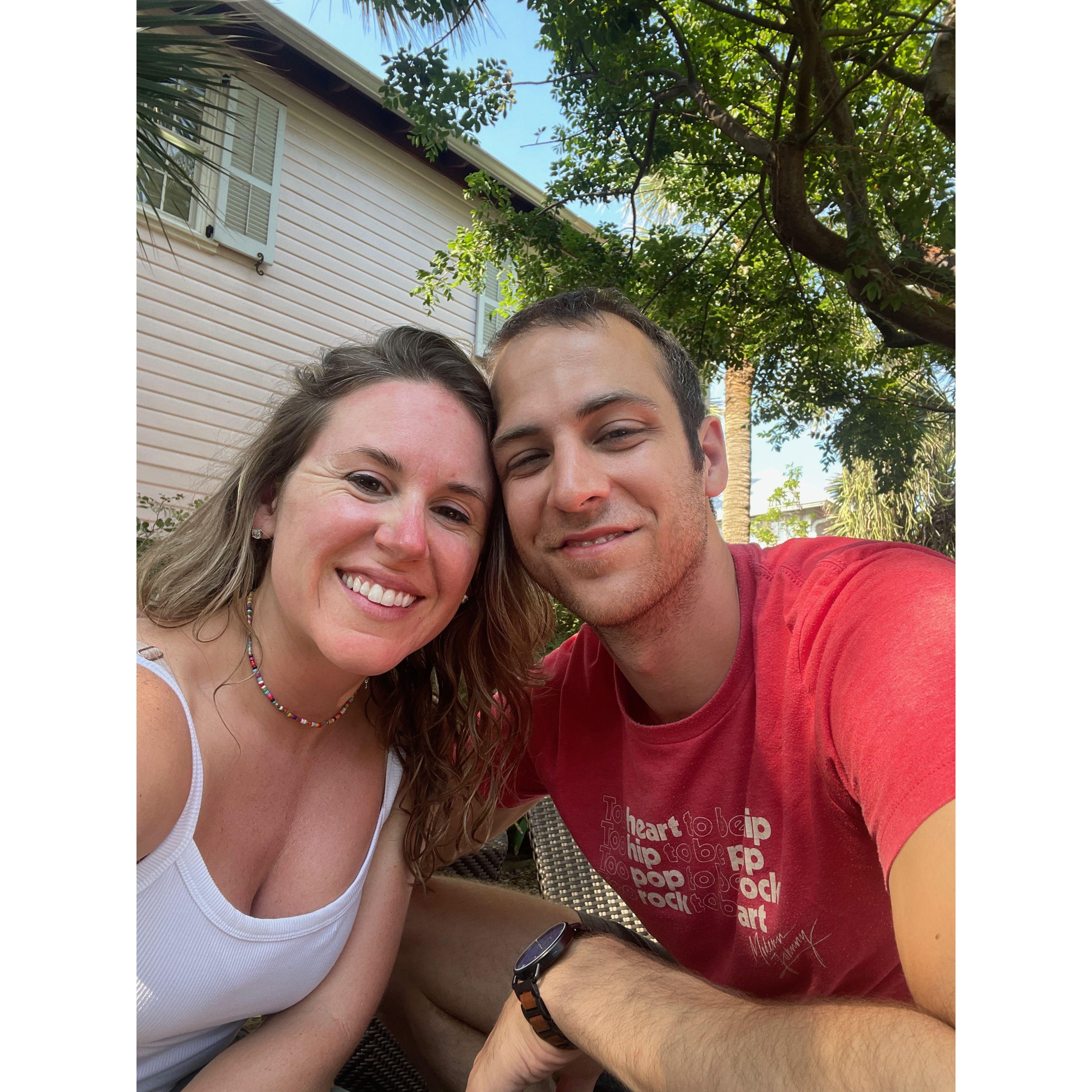 Natalie and Gordon got engaged at Port D'Hiver Bed and Breakfast in June 2023; this a photo of their last day of their trip.
