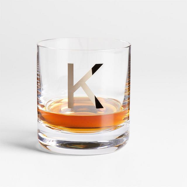 "K" Monogrammed Double Old-Fashioned Glass