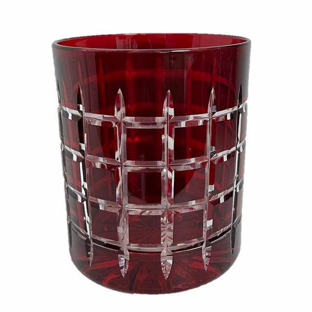 Whiskey Glass Checkered Red (Set of 6)