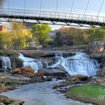 Liberty Bridge and the Reedy River Waterfall