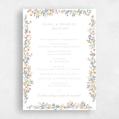 White Wedding Program - Florentina