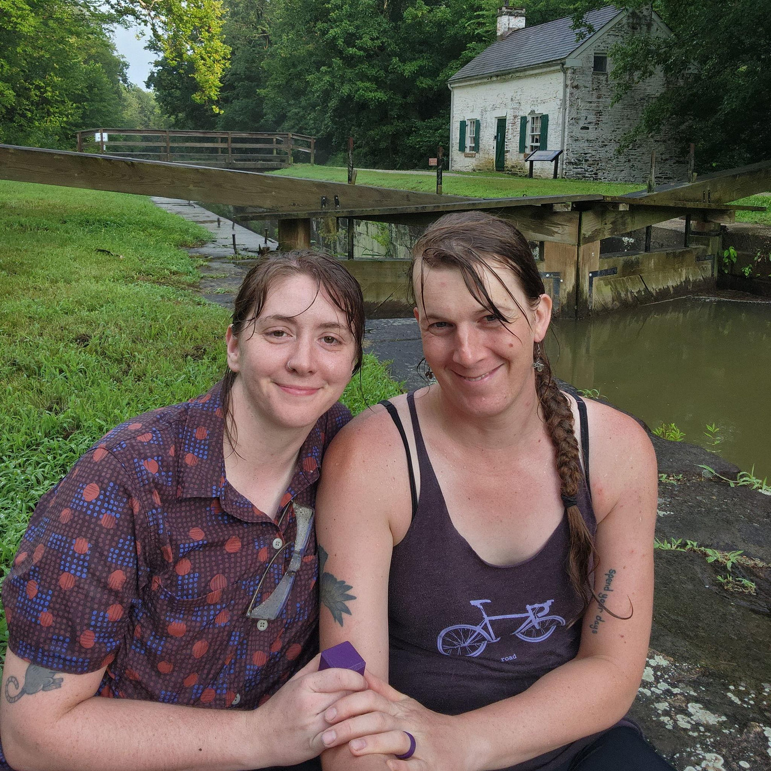 On our bike trip to D.C. after riding 40 miles, 10 of which occurred during a downpour. Lauren then asked Jenny to marry her 07.31.25