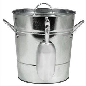 Country Home Galvanized Metal Ice Bucket by Twine – (8.5” x 7.8” x 7.8”)