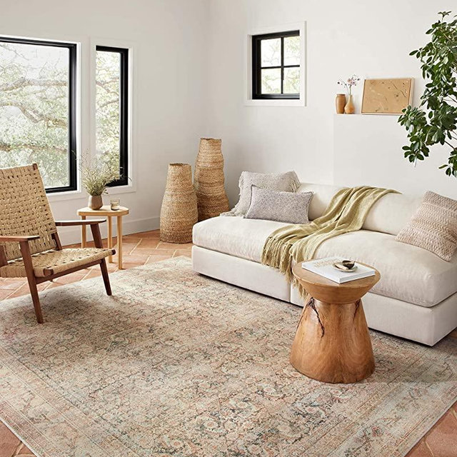 Loloi II Adrian Collection ADR-01 Natural / Apricot, Traditional 5'-0" x 7'-6" Area Rug