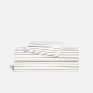 Luxe Sateen Core Sheet Set - Tandem Stripe in Pebble - Queen