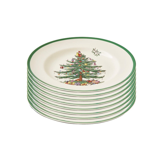 Spode Christmas Tree Dinner Plate Set of 8