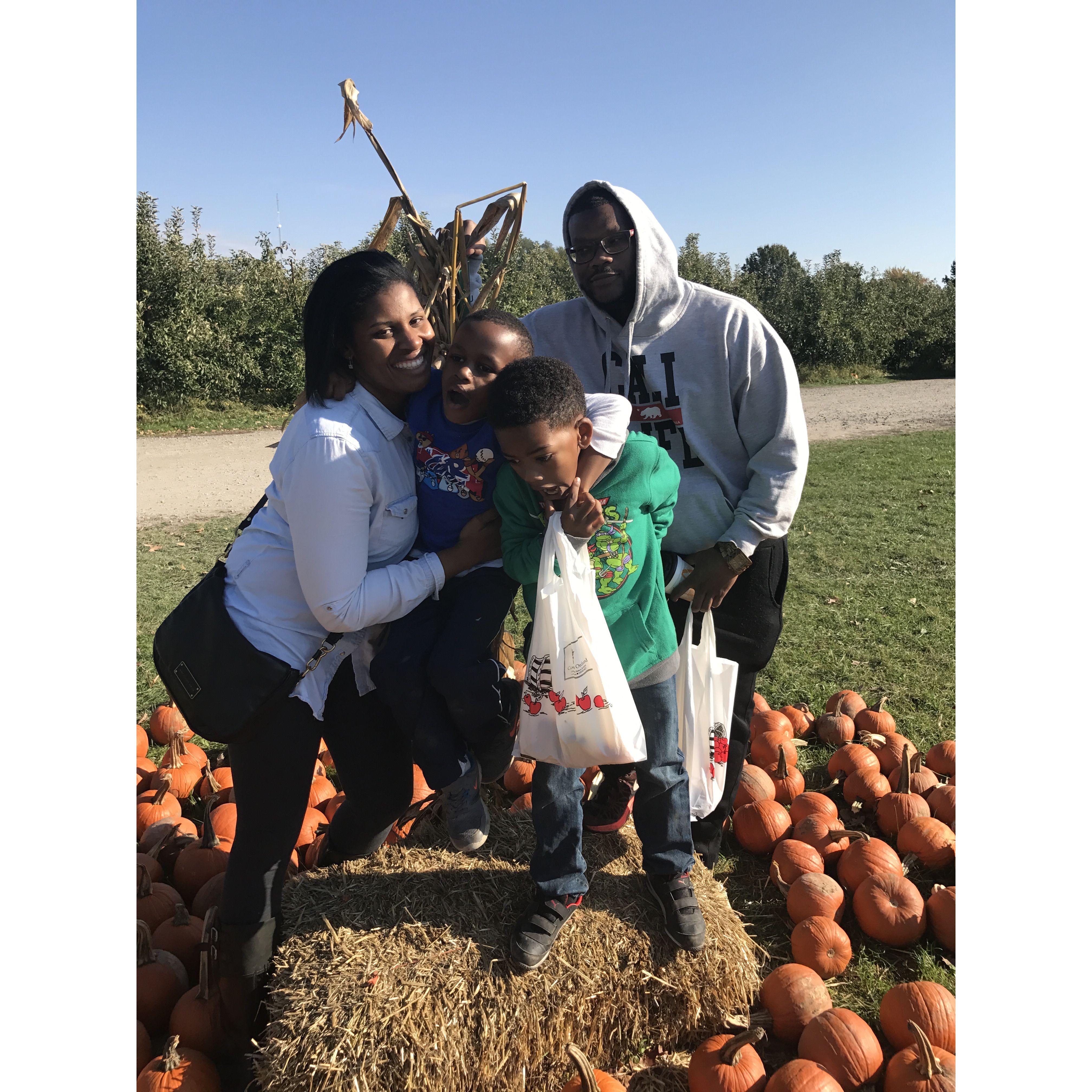 Our first pumpkin patch together (Wow Kai was so young)!