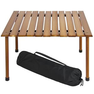 Best Choice Products Foldable Portable Wooden Table for Picnic, Camping, Beach, Patio w/Carrying Case - Brown